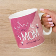 Кружка Гигант Лучшая мама на свете - Best MOM in the world (розовая)