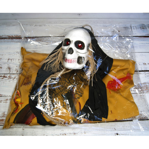 Декор для хэллоуина Призрачный Череп (125см) черный с бутылочно-зеленым 10092