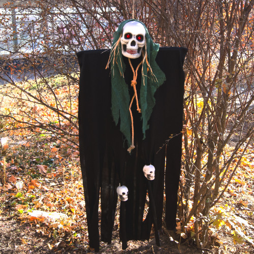 Декор для хэллоуина Призрачный Череп (125см) черный с бутылочно-зеленым 10092