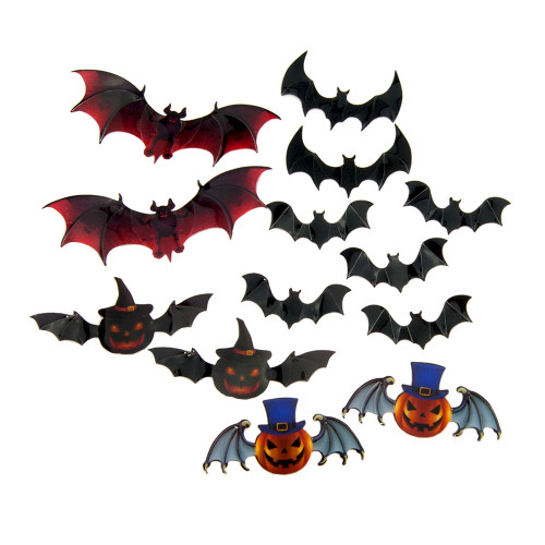 Декор настенный Летучие мыши Хэллоуин (уп. 12 штук)