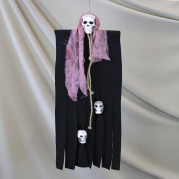 Декор для Хелловіну Примарний Череп (95см) чорний з попелом троянди 10083