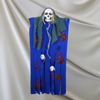 Декор для Хелловіну Примарний Череп (125см) синій електрик с зеленим 10086