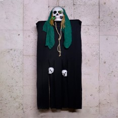 Декор для хэллоуина Призрачный Череп (125см) черный с бутылочно зеленым 10092