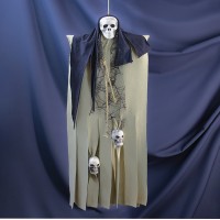 Декор для хэллоуина Призрачный Череп (95см) бело-серый 10097
