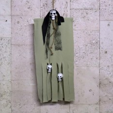 Декор для хэллоуина Призрачный Череп (95см) бело-серый 10097