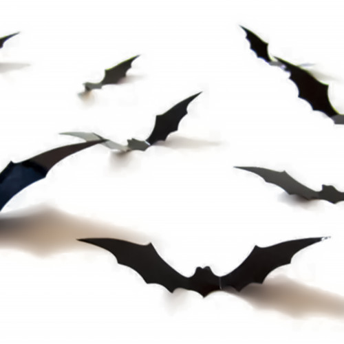 Декор настенный Летучие мыши черные (уп. 16 шт)