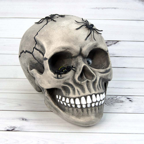 Череп скарбничка з павуками №10603 (срібний)