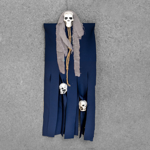 Декор для хеллоуїна Примарний Череп (95см) темно-синій з сырим 12929