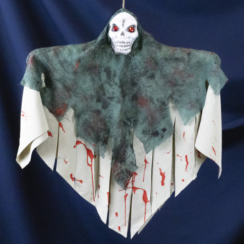 Декор для хеллоуїну Похмурий Жнець (75см) біло-сірий з зеленим 13312