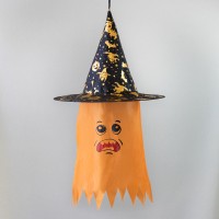 Декор подвесной Привидение в шляпе 70см (оранжевый)