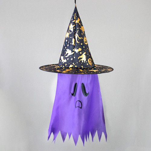 Декор подвесной Привидение в шляпе 70 см (фиолетовый)