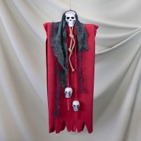 Декор для хэллоуина Призрачный Череп (95см) красный с зеленым 13791