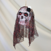 Декор підвісний череп Діва в монтильї 13810 (чорний з червоним)