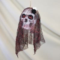 Декор подвесной череп Дева в монтилье 13810 (черный с красным)