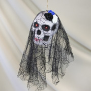 Декор підвісний череп Діва в монтильї 13812 (чорний)
