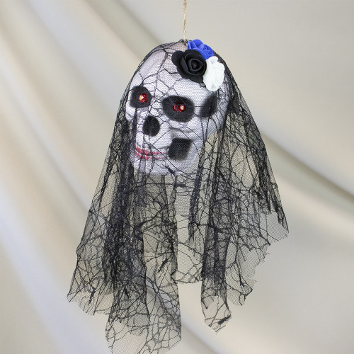 Декор підвісний череп Діва в монтильї 13812 (чорний)