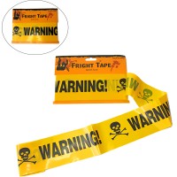 Лента оградительная Хэллоуин WARNING (черная)