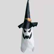 Декор підвісний Привид у капелюсі 50см (чорний з білим)