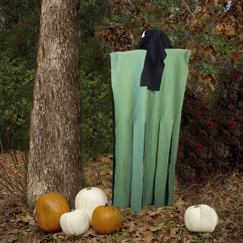 Декор для хеллоуїна Примарний Череп (95см) чорний з пляшково зеленим 10084