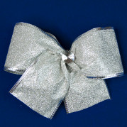 Бант різдвяний срібний 1 шт 10469