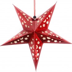 Декор новогодний подвесной Звезда 60см красный
