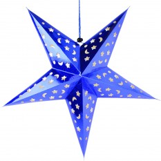 Декор новогодний подвесной Звезда 60см синий