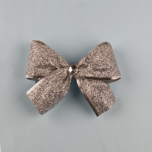 Бант різдвяний срібний 1 шт 10469