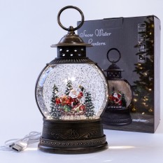 Декоративный Рождественский музыкальный фонарик с LED подсветкой круглый мал №1