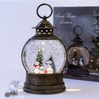 Фонарь Новогодний LED музыкальный 21см 12933 на батарейках и USB