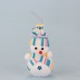 Декор новорічний Сніговик 14см у шапочці блакитний