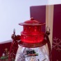 Новогодний декор фонарь музыкальный с LED подсветкой 23 см 12939 (красный)