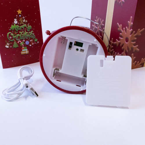 Фонарь Новогодний LED музыкальный 23 см 12939 на батарейках и USB