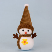 Декор новорічний Сніговик 20см з жовтою квіточкою