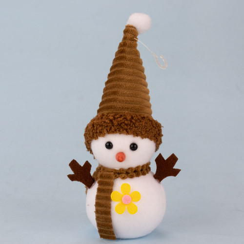 Декор новорічний Сніговик 20 см з жовтою квіточкою