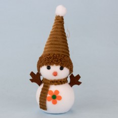 Декор новогодний Снеговик 20 см с оранжевым цветочком