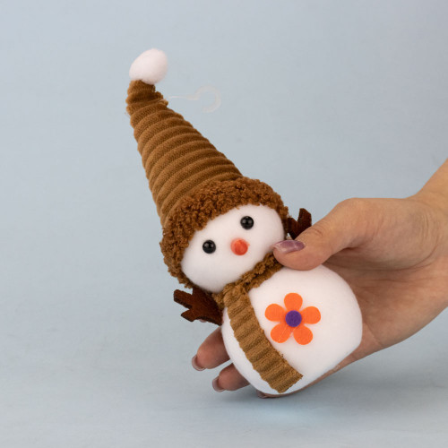 Декор новорічний Сніговик 20 см з жовтою квіточкою