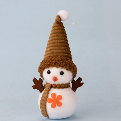 Декор новорічний Сніговик 20 см з оранжевою квіточкою