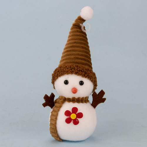 Декор новорічний Сніговик 20 см з червоною квіточкою