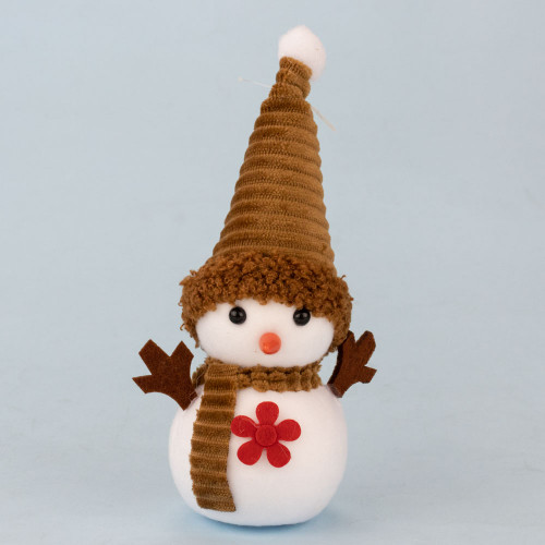 Декор новорічний Сніговик 20 см з червоною квіточкою