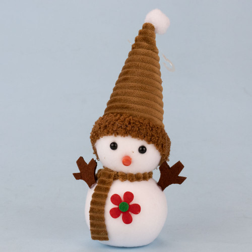 Декор новорічний Сніговик 20 см з червоною квіточкою
