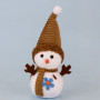Декор новогодний Снеговик 20 см с синим цветочком
