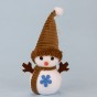 Декор новорічний Сніговик 20 см із синьою квіточкою