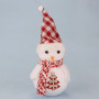 Декор новорічний Сніговик 24 см у шапочці червона клітинка