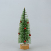 Декор новорічний настільний Ялинка 20см з кульками (зелений)