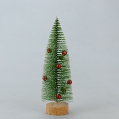 Декор новогодний настольный Елочка 20 см с шариками  (зеленый)