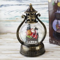 Ліхтар Новорічний LED музичний 18 см 13862А на батарейках та USB