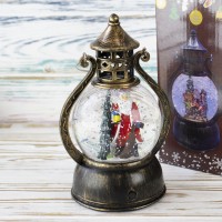 Ліхтар Новорічний LED музичний 18 см 13863B на батарейках та USB