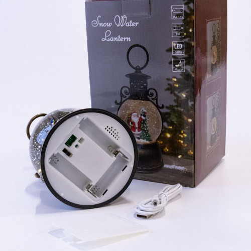 Фонарь Новогодний LED музыкальный 21см 1293603 на батарейках и USB