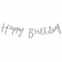 Святкова гірлянда букви Happy Birthday (фольга срібна)