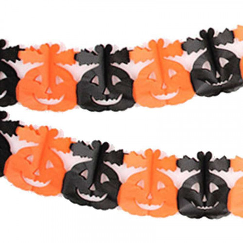 Гирлянда 3D Хэллоуин Тыква с листиками